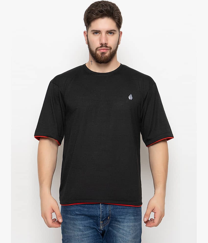 ZEBULUN Pack of 1 Cotton Blend Regular Fit Men's T-Shirt ( Black )