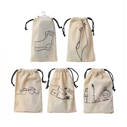 iVillage Reusable Cotton Travel Pouches Pack of 5
