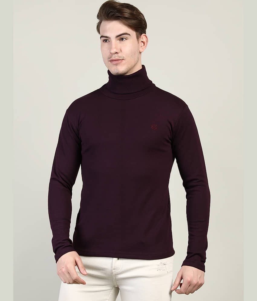 Chkokko Pack of 1 Cotton Regular Fit Men's T-Shirt ( Purple )