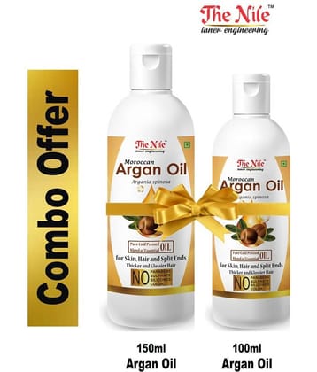 The Nile Moroccan Argan Oil 150 Ml + Moroccan Argan 100 Ml 250 mL Pack of 2
