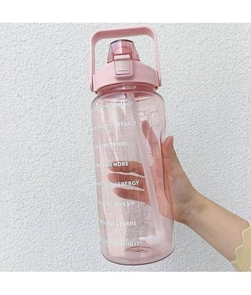 GM Impex 2 LTR Large Size Motivational Water Bottle with sipper (Mix Color) Assorted Plastic Sipper Water Bottle 2000 mL ( Set of 1 )