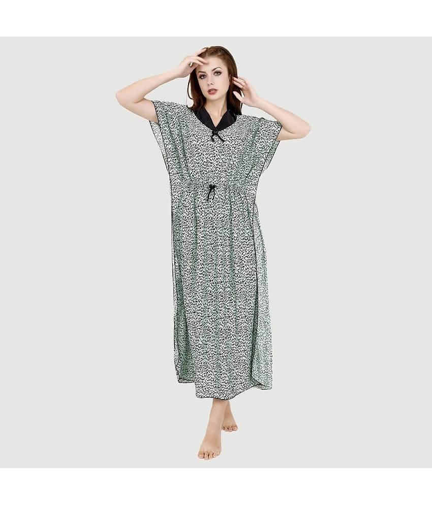 G4Girl - Yellow Satin Women's Nightwear Kaftan Night Dress ( Pack of 1 )