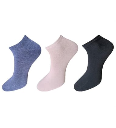 3_Pair Set Unisex Casual Cotton Solid Ankle Length Socks (Multicolor)-PID54114