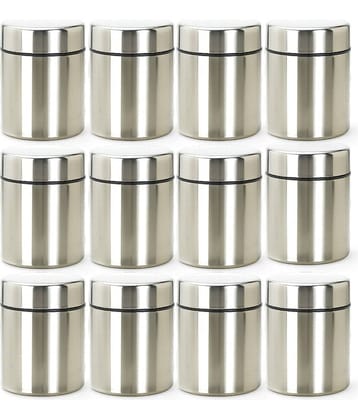 STEEPLE Steel Silver Spice Container ( Set of 12 )