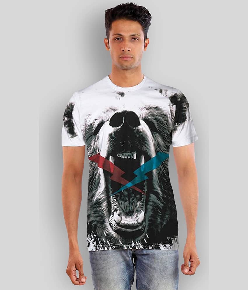 Huetrap Pack of 1 Cotton Regular Fit Men's T-Shirt ( White )