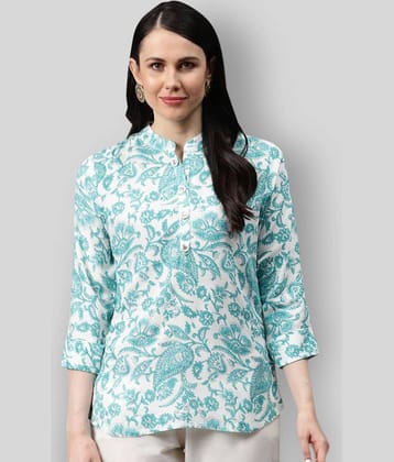 JC4U - White Cotton Women's Ethnic A-Line Top ( Pack of 1 )