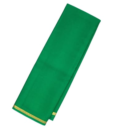 Dark Green Mysore Silk Saree With Floral Zari Border-MS3008-Dark Green
