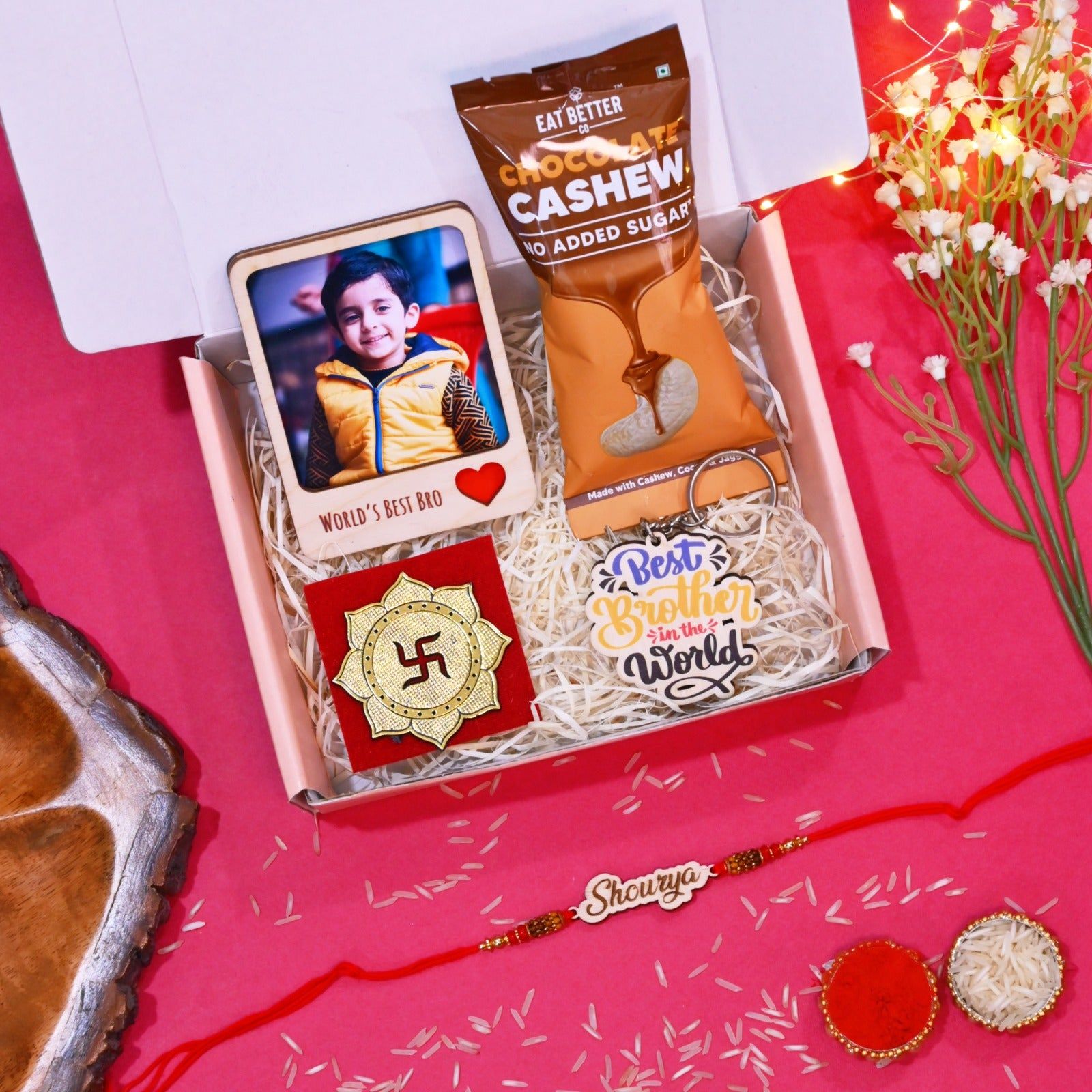 Personalised Name Engraved Rakhi Hamper