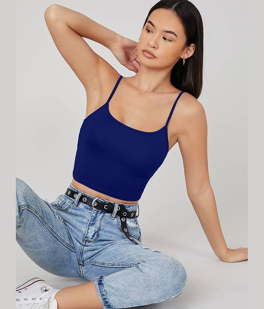 Aahwan Women's Polyester Camisole Top ( Blue )
