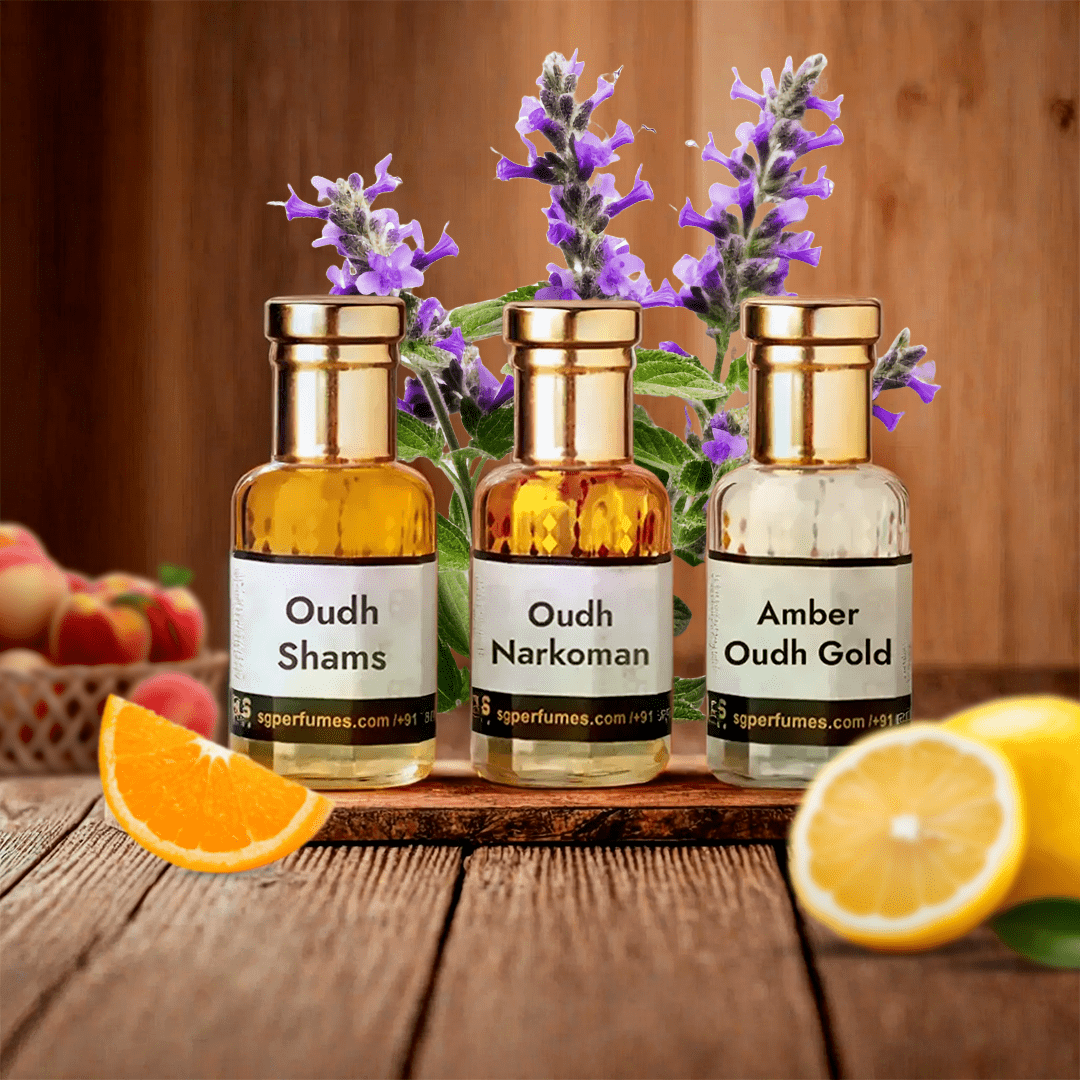 Amber Oudh Gold, Oudh Shams, Oudh Narkoman- Arabic Set- 12ml each-12ml