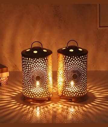 Urban Hamlet Gold Table Top and Hanging Iron Tea Light Holder - Pack of 1