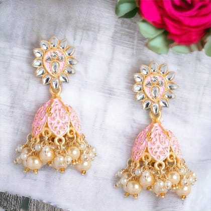 Trendisia Brass with Kundan Traditional Earrings for Women,