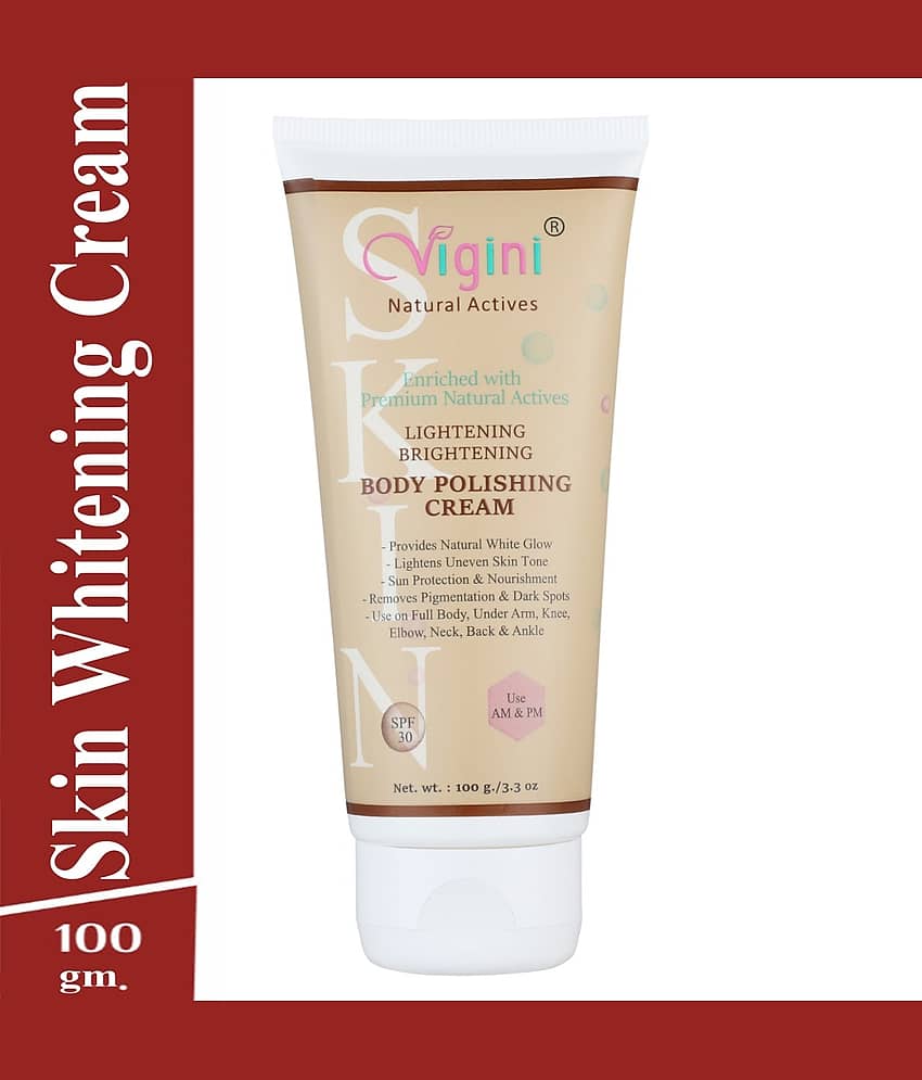 Vigini Skin Whitening Goree Lightening  SPF 30 Body Polishing Gel Cream Kojic Day Cream 120 gm