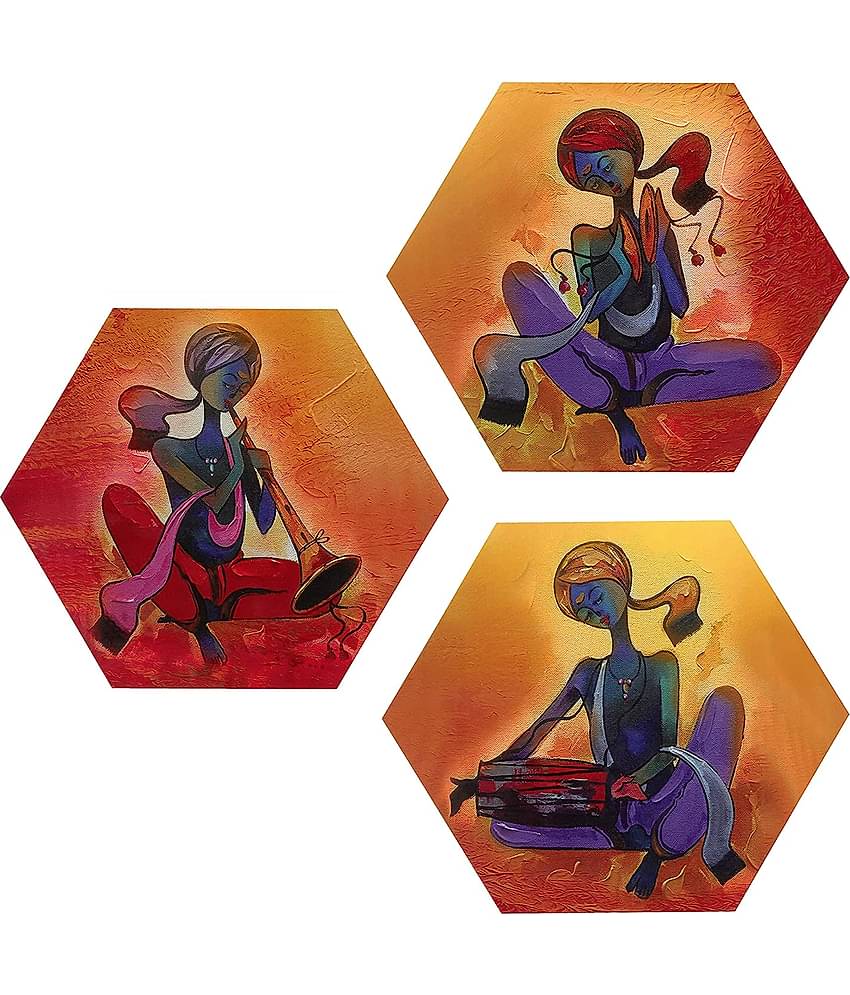 Indianara Hexagon Paintings MDF Painting Without Frame