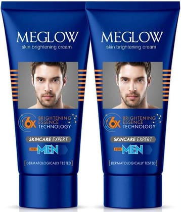 Meglow Skin Brightening Cream For Men Face Cream For Glowing Skin with Vitamin E 50g ( Pack of 2 )