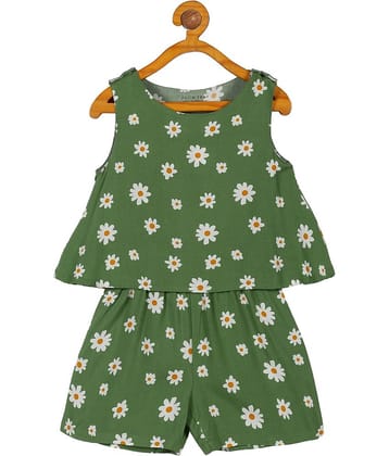 PLUM TREE Girls Rayon Dungarees ( Pack of 1 , Green )