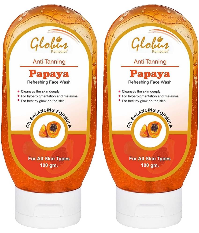 Globus Remedies Papaya Face Wash, 100gm (Pack of 2)