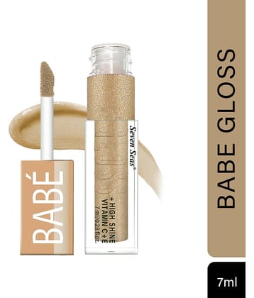 Seven Seas Babe Glittery Lip Gloss With High Shine Lip Color For Glossy Look (Pink)