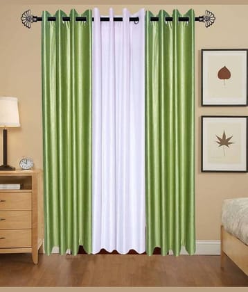 BELLA TRUE Solid SemiTransparent Eyelet Curtain 7 ft ( Pack of 3 )  Multicolor