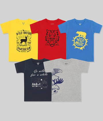 E1K Pack of 1 Boys Cotton T-Shirt ( Multicolor )