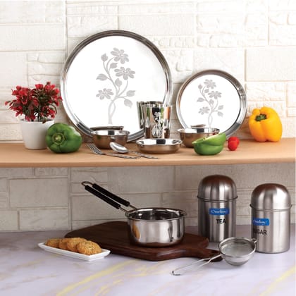 Bachelor Dine & Cook 12 Pcs Stainless Steel Dinner Set-Laser Etching / 12