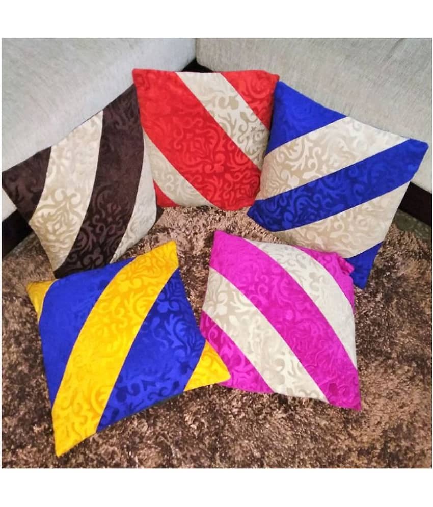 Belive-Me Set of 5 Velvet Cushion Covers 40X40 cm (16X16)