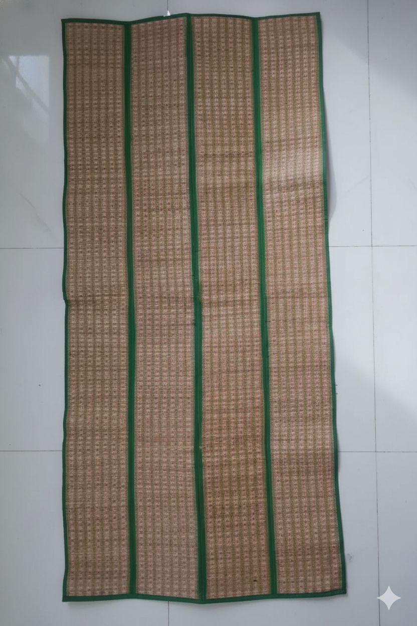 Handwoven Eco Friendly Yoga Mat by Sandhya Mat Unit Cotton and Madurkathi Grass Fiber 3 6 Square Feet