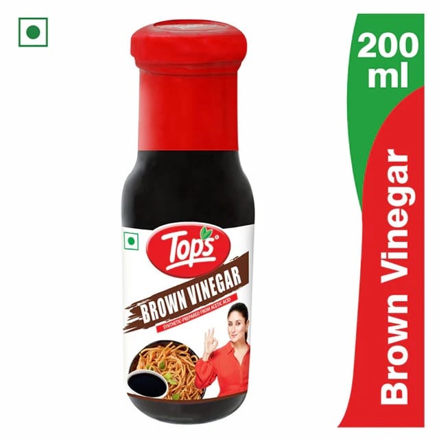 TOPS Brown Vinegar - 200ml Glass Bottle