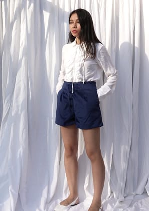 Alaya Shorts (Velvet shorts)-Blue / XS