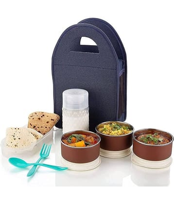 Analog Kitchenware School/College/Office Tiffin Stainless Steel Lunch Box 4 - Container ( Pack of 1 )