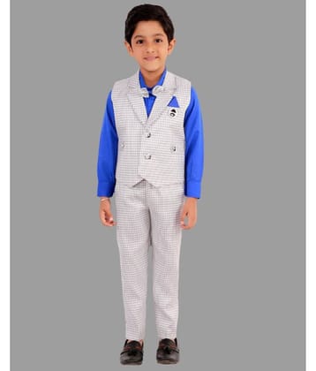DKGF Fashion Pack of 1 Boys Cotton Blend Shirt & Pants Set ( Blue )