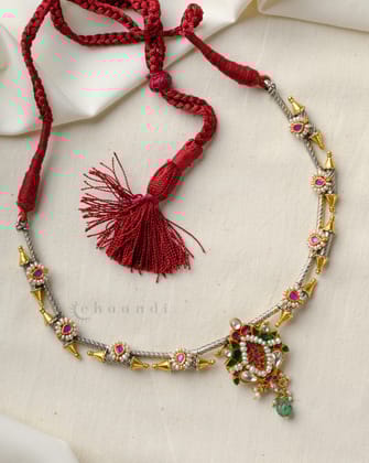 Dual Tone Silver Necklace CHN1693