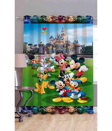 Home Style Single Long Door Eyelet Polyester Curtains Multi Color