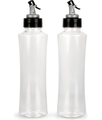 FIT4CHEF Oil Bottle 1000ml Polyproplene Transparent Oil Container ( Set of 2 )