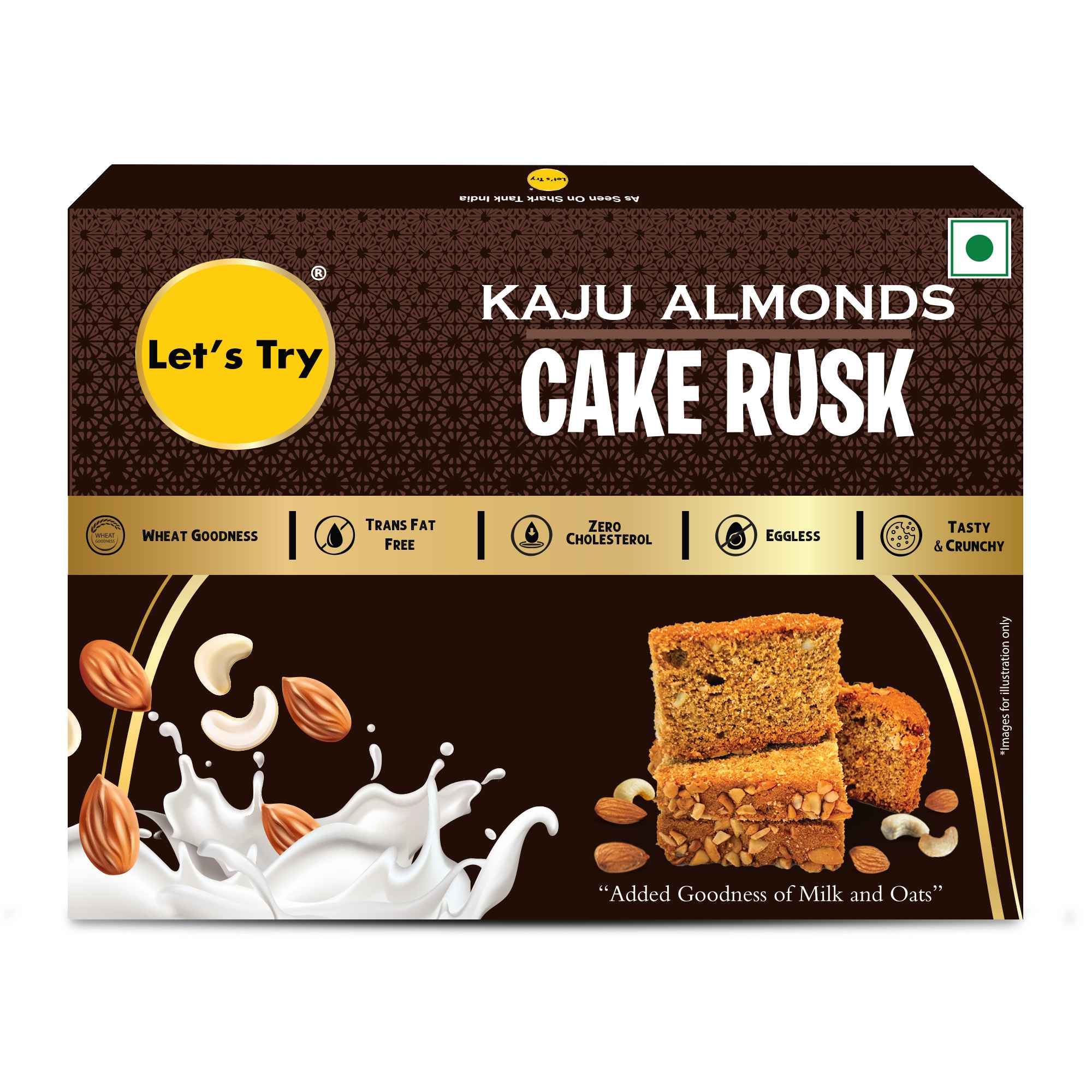 Let's Try Kaju Almond Cake Rusk - 100g