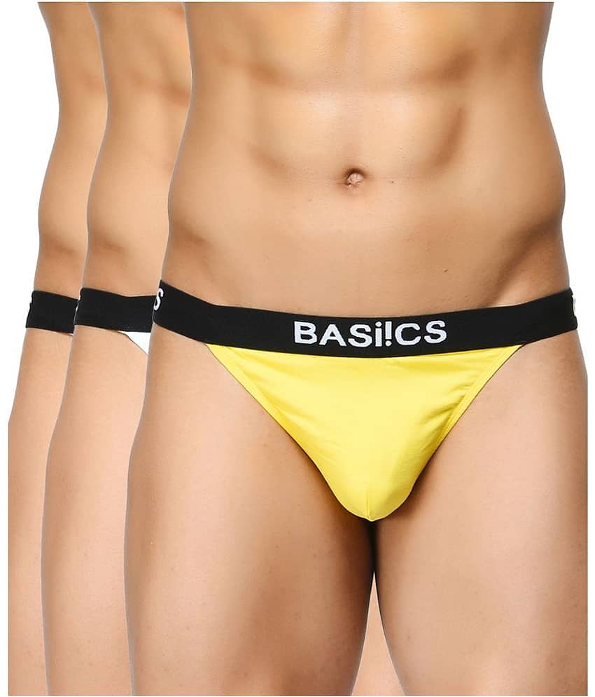 BASIICS By La Intimo Pack of 3 Cotton Thongs For Men's ( Multicolor )