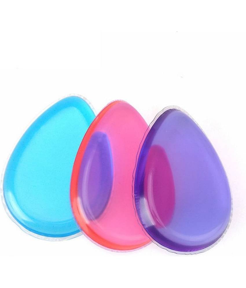 FOK Silicon Washable Jelly Make Up Sponge 1 no.s Flawless Beauty Tool (Aqua Blue)
