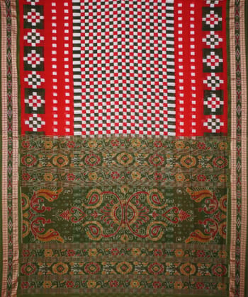 Red green handloom cotton pasapalli saree