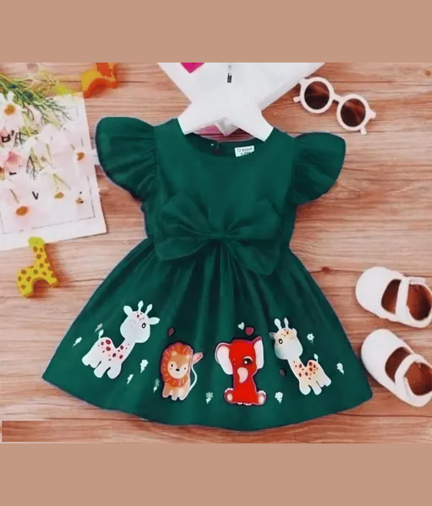 VELION Rayon Frock For Baby Girls ( Pack of 1 , Green )