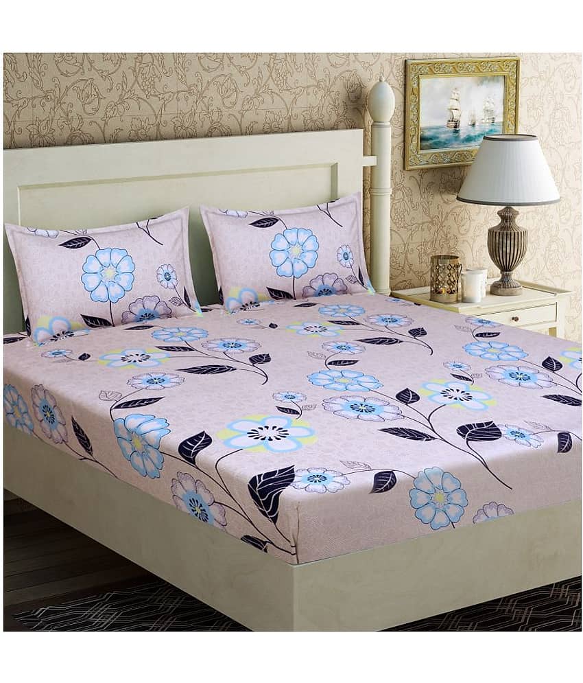 Home Candy Microfibre Double Bedsheet ( Blue )