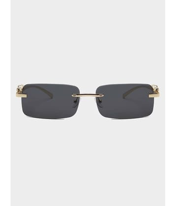 Lootnixx Gold Rectangular Sunglasses ( Pack of 1 )