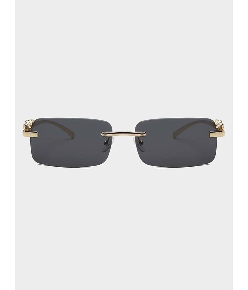 Lootnixx Gold Rectangular Sunglasses ( Pack of 1 )