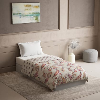 DDECOR - The Prime Collection 100% Cotton Global Ethnic Pattern 145TC Single Winter Quilt|152 CM X 224 CM| - Pink