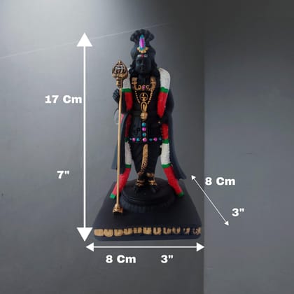 AMS Palani Lord Murugan Raja Alagaram Idol for Home Decor | Subramanya Swamy Murti for Puja Room, Office & Gift | Decorative Vadivelan Statue for Living Room | Black Resin Skanda Idol 17 cm