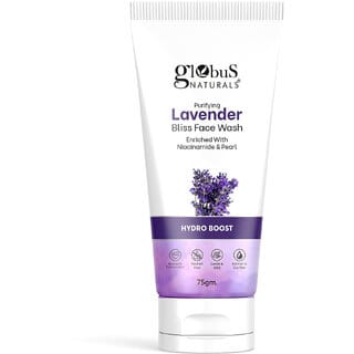 Globus Naturals Purifying Lavender Face Wash Enriched With Niacinamide  Pearl Hydro Boost Formula Natural Gentle  Mild Suitable Normal to Dry Skin 75 gm