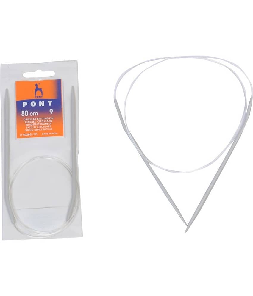 Pony Alumini um Fixed Circular Knitting Needles Pin 80cm, NO - 9 (3.75 mm)