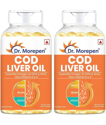 Dr. Morepen COD Liver Oil Capsules Omega 3, Natural EPA & DHA 100 Nos (Pack of 2)