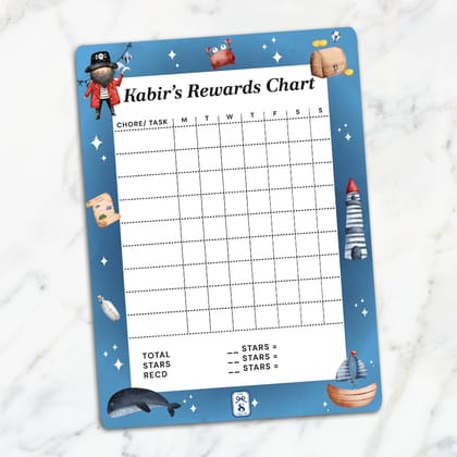 Treasure Island Kids Reward Chart-Navy Gradient / Magnet