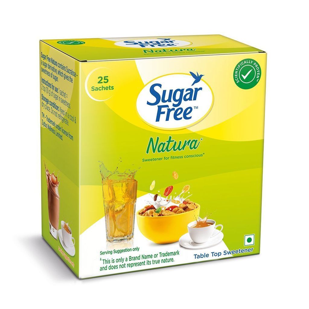 Sugar Free Natura, 25 Sachet |100% Safe| Scientifically Proven & Tested|Sweet like Sugar but with zero calories|
