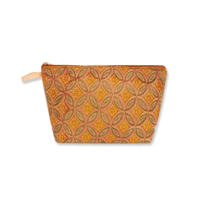 Four Petal Block Printed Pouch